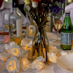 LED Lyskde med 20 roser - Warm white light