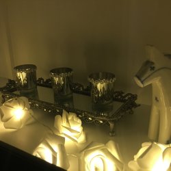 LED Lyskde med 20 roser - Warm white light