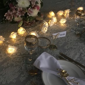 LED Lyskde med 20 roser - Warm white light