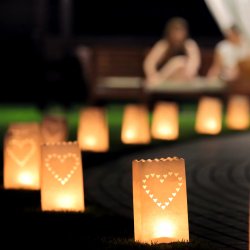 Lanterner - Lysposer - HJERTER - 10 stk.