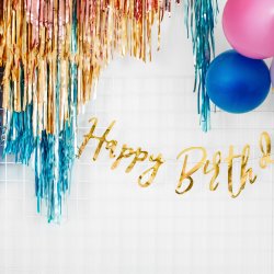 Glitter Gardin - Mat Guld - 90 x 250 cm