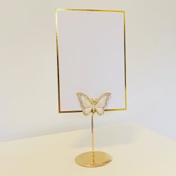 Bordkortholder / Menukortholder - Sommerfugl med krystaller