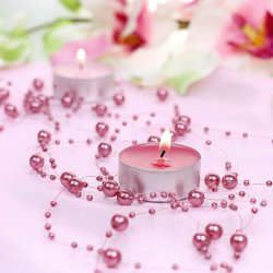 Perleguirlande - Mrk pink