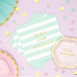 Servietter -  NEVER STOP DREAMING - Mint  33x33 cm