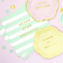 Servietter -  NEVER STOP DREAMING - Mint  33x33 cm