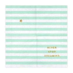 Servietter -  NEVER STOP DREAMING - Mint  33x33 cm