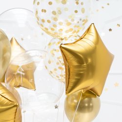 Ballon - Orbz - Klar med guldprikker - 40 cm.
