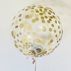 Ballon - Orbz - Klar med guldprikker - 40 cm.
