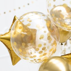 Ballon - Orbz - Klar med guldprikker - 40 cm.