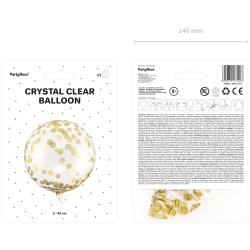 Ballon - Orbz - Klar med guldprikker - 40 cm.