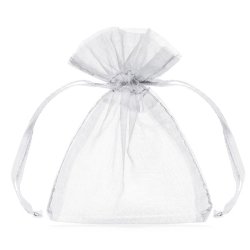 Organza pose - Hvid - 10 cm - 10 stk.
