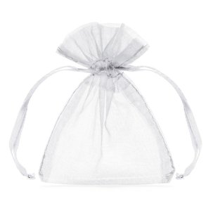 Organza pose - Hvid - 10 cm - 10 stk.