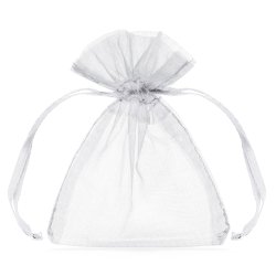 Organza pose - Hvid - 10 cm - 20 stk.