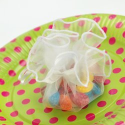 Organza pose - Hvid - 26 cm - 20 stk.