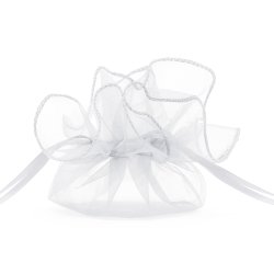 Organza pose - Hvid - 26 cm - 20 stk.