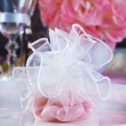 Organza pose - Hvid - 26 cm - 20 stk.