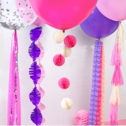 Guirlande med tassels - Pink mix