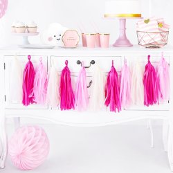 Guirlande med tassels - Pink mix