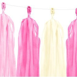 Guirlande med tassels - Pink mix
