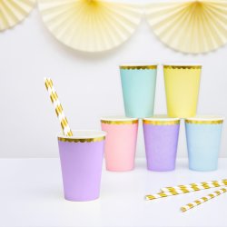 Krus - Lilla med guldkant