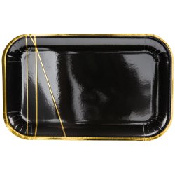 Tallerken - Sort / Guld - 22 cm