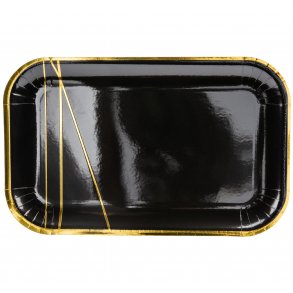 Tallerken - Sort / Guld - 22 cm