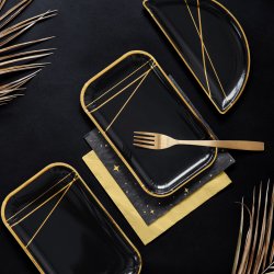 Tallerken - Sort / Guld - 22 cm