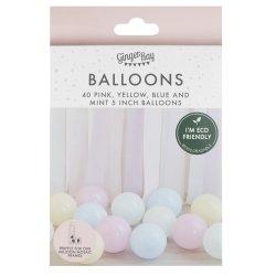 Balloner til ramme / Stativ - Pasteller - Mini - 40 stk.