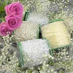 Perleguirlande - Elfenben - 2,5 mm - Rulle