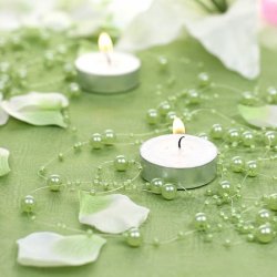 Perleguirlande - Lys grn