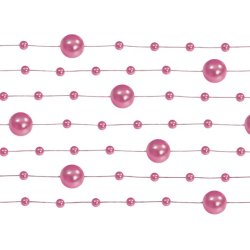 Perleguirlande - Mrk pink