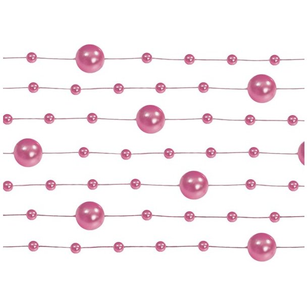 Perleguirlande - Mrk pink