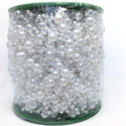 Perleguirlande - Hvid/Perlemor - Rulle