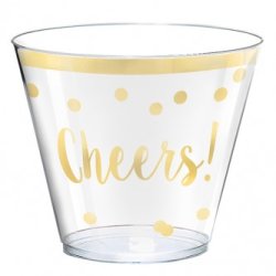 Drinksglas - Cheers - Guld - 30 stk.