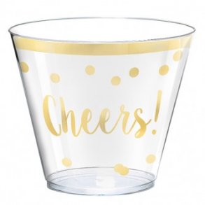Drinksglas - Cheers - Guld - 30 stk.