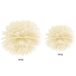 Pompon - Lys gul / Creme - 35 cm