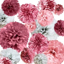 Pompon - Rose mix - 20 stk.