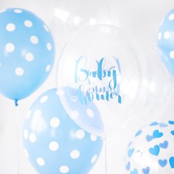 Balloner - Lysebl med prikker - 6 stk.