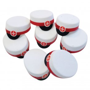 Bordpynt studenterhuer - 8 stk. - Rd