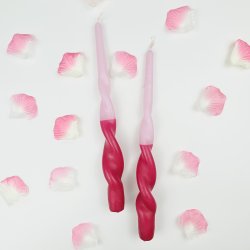 Lys til stage - Snoet Lyserd / Ceriserd - 28 cm - 2 stk.