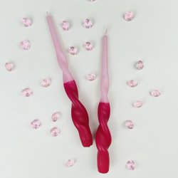 Lys til stage - Snoet Lyserd / Ceriserd - 28 cm - 2 stk.