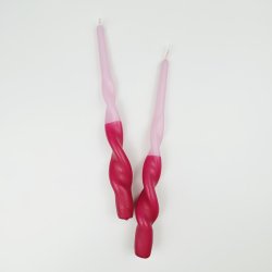 Lys til stage - Snoet Lyserd / Ceriserd - 28 cm - 2 stk.