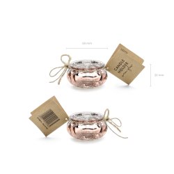 Fyrfadsstage - Antik Rosa Guld - 3 cm, 4 stk.