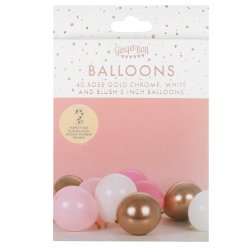 Balloner til ramme / Stativ - Rosaguld mix - Mini - 40 stk.