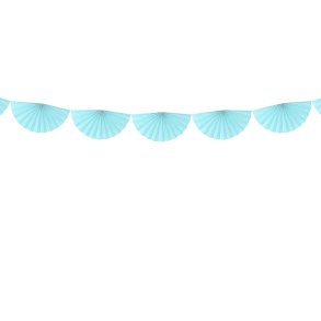 Guirlande med rosetter - Lysebl - 40 cm