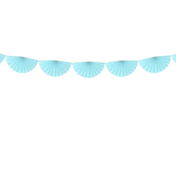 Guirlande med rosetter - Lysebl - 40 cm