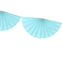 Guirlande med rosetter - Lysebl - 40 cm