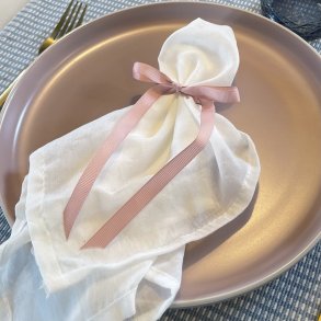 Satinbnd - Stvet rosa - 10 mm