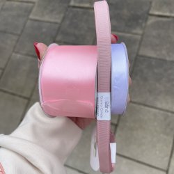 Satinbnd - Stvet rosa - 10 mm