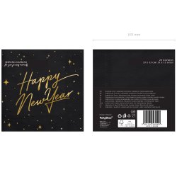 Servietter - Happy New Year - Sort og Guld